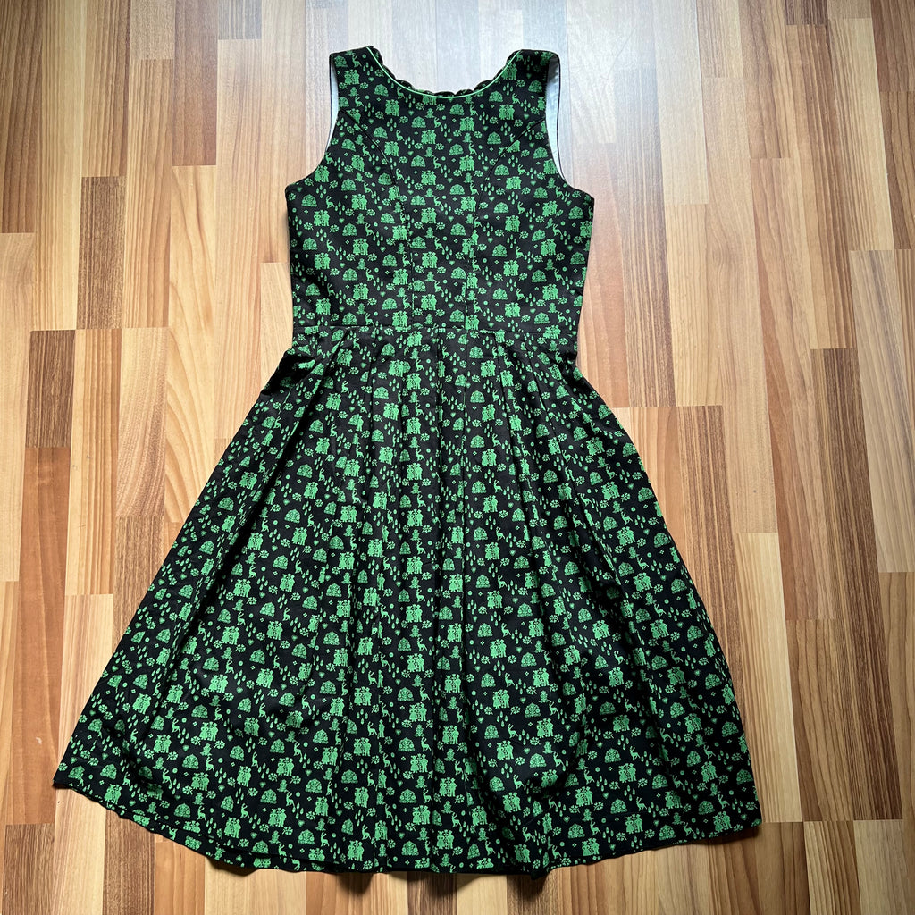 Wenger German Dirndl Dress w/ Apron-Bavarian Folk Print Oktoberfest Trachten EU 40