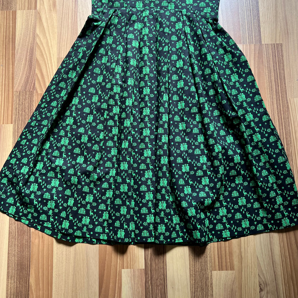 Wenger German Dirndl Dress w/ Apron-Bavarian Folk Print Oktoberfest Trachten EU 40