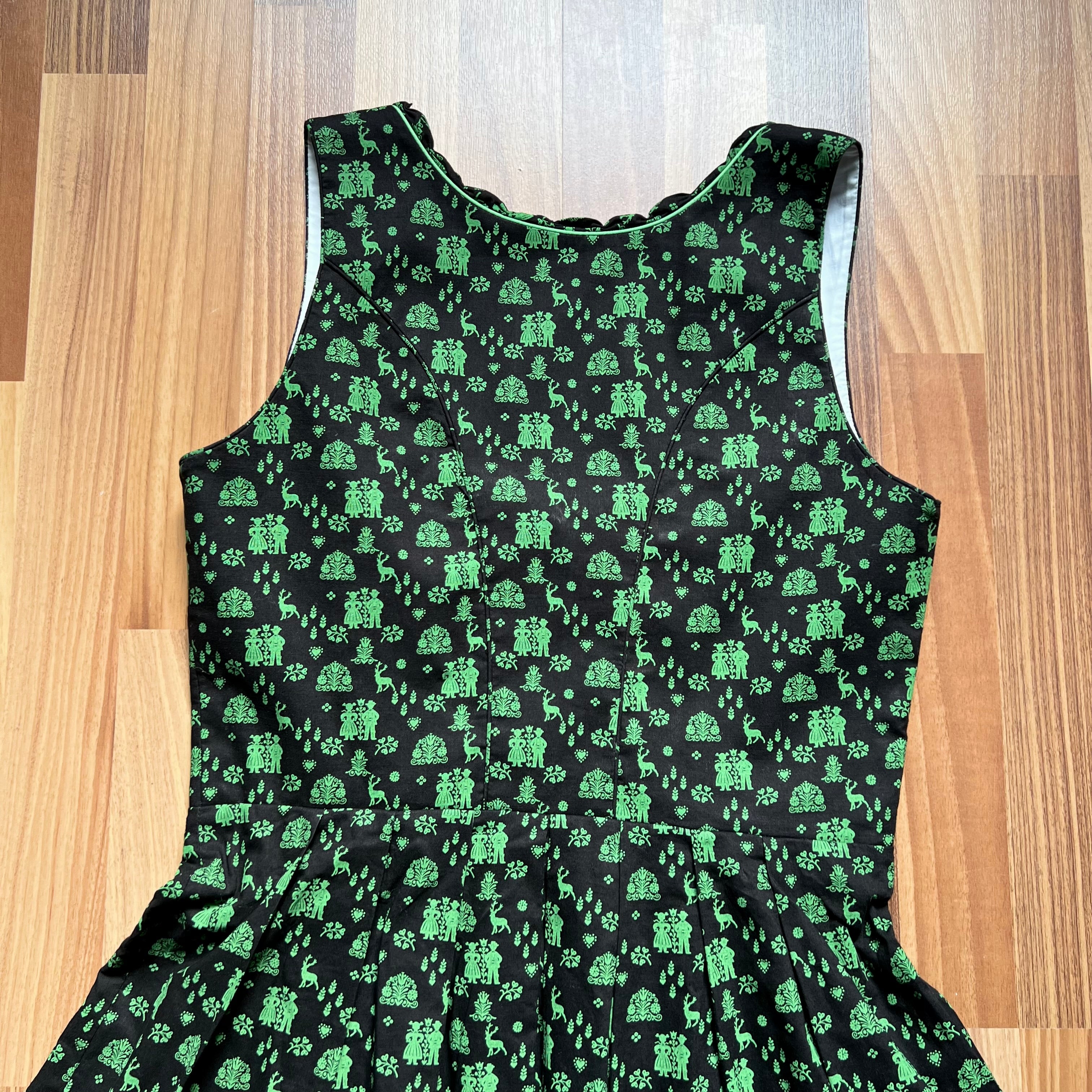 Wenger German Dirndl Dress w/ Apron-Bavarian Folk Print Oktoberfest Trachten EU 40