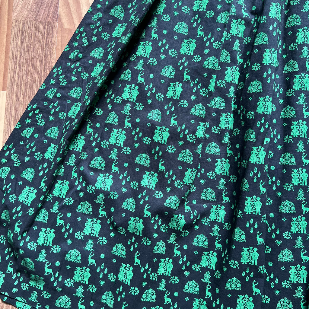 Wenger German Dirndl Dress w/ Apron-Bavarian Folk Print Oktoberfest Trachten EU 40