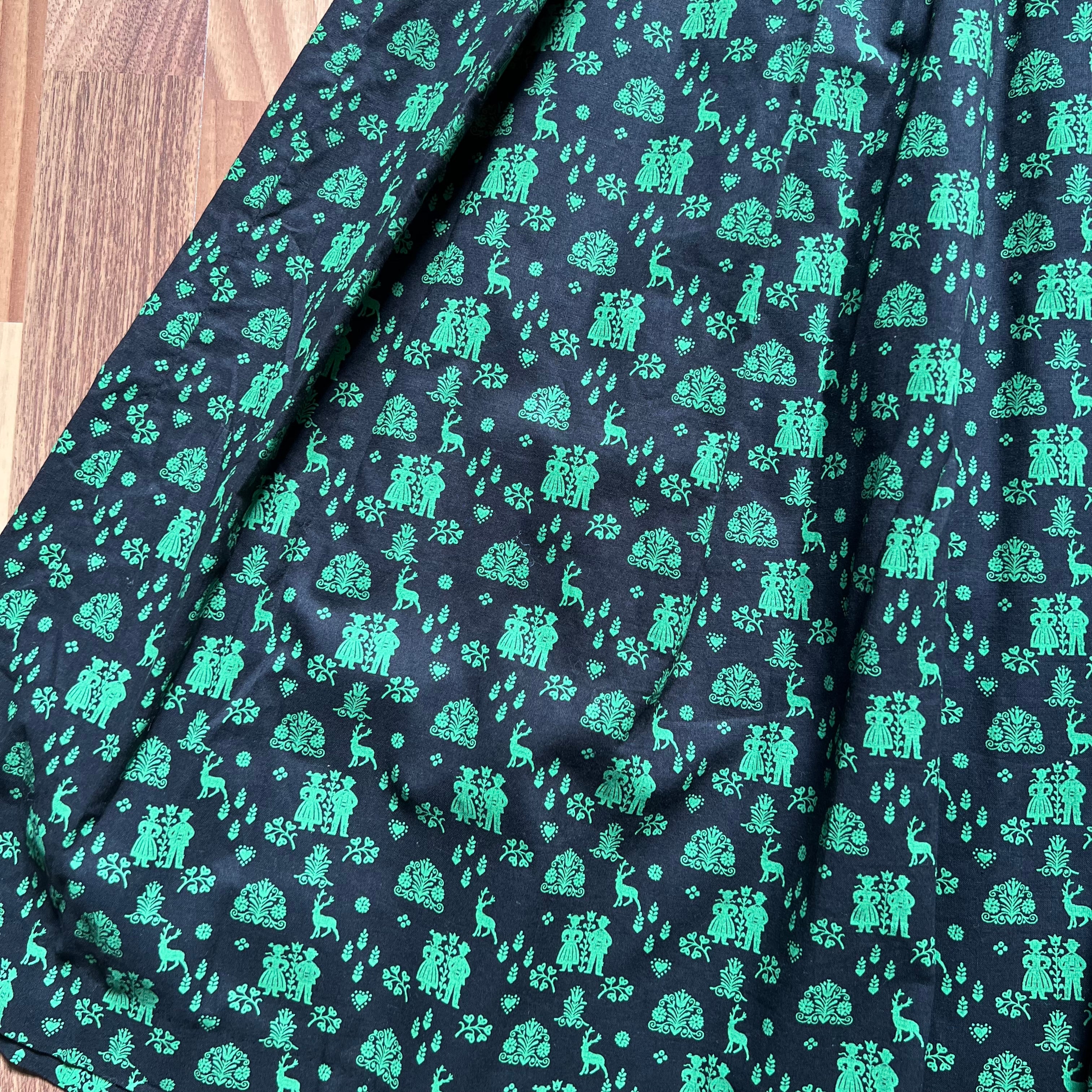 Wenger German Dirndl Dress w/ Apron-Bavarian Folk Print Oktoberfest Trachten EU 40