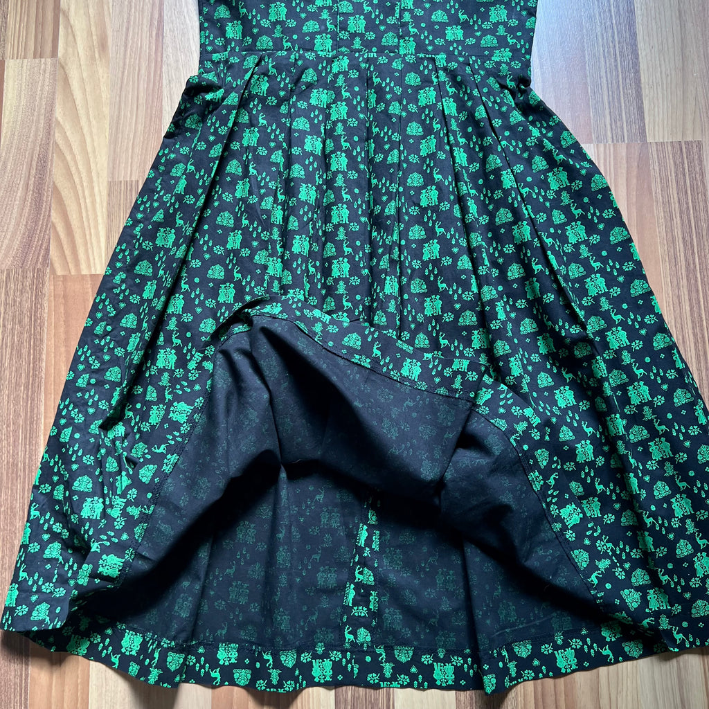 Wenger German Dirndl Dress w/ Apron-Bavarian Folk Print Oktoberfest Trachten EU 40