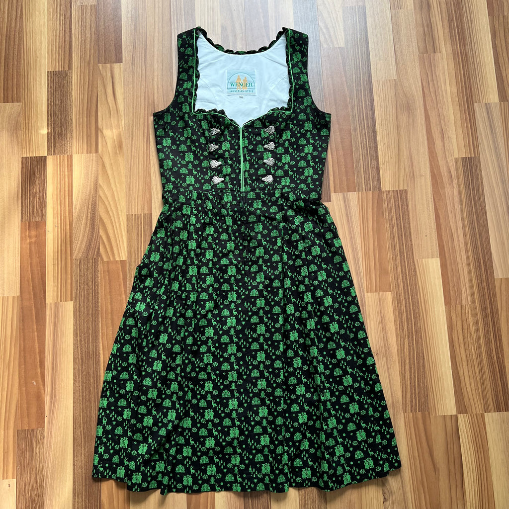 Wenger German Dirndl Dress w/ Apron-Bavarian Folk Print Oktoberfest Trachten EU 40