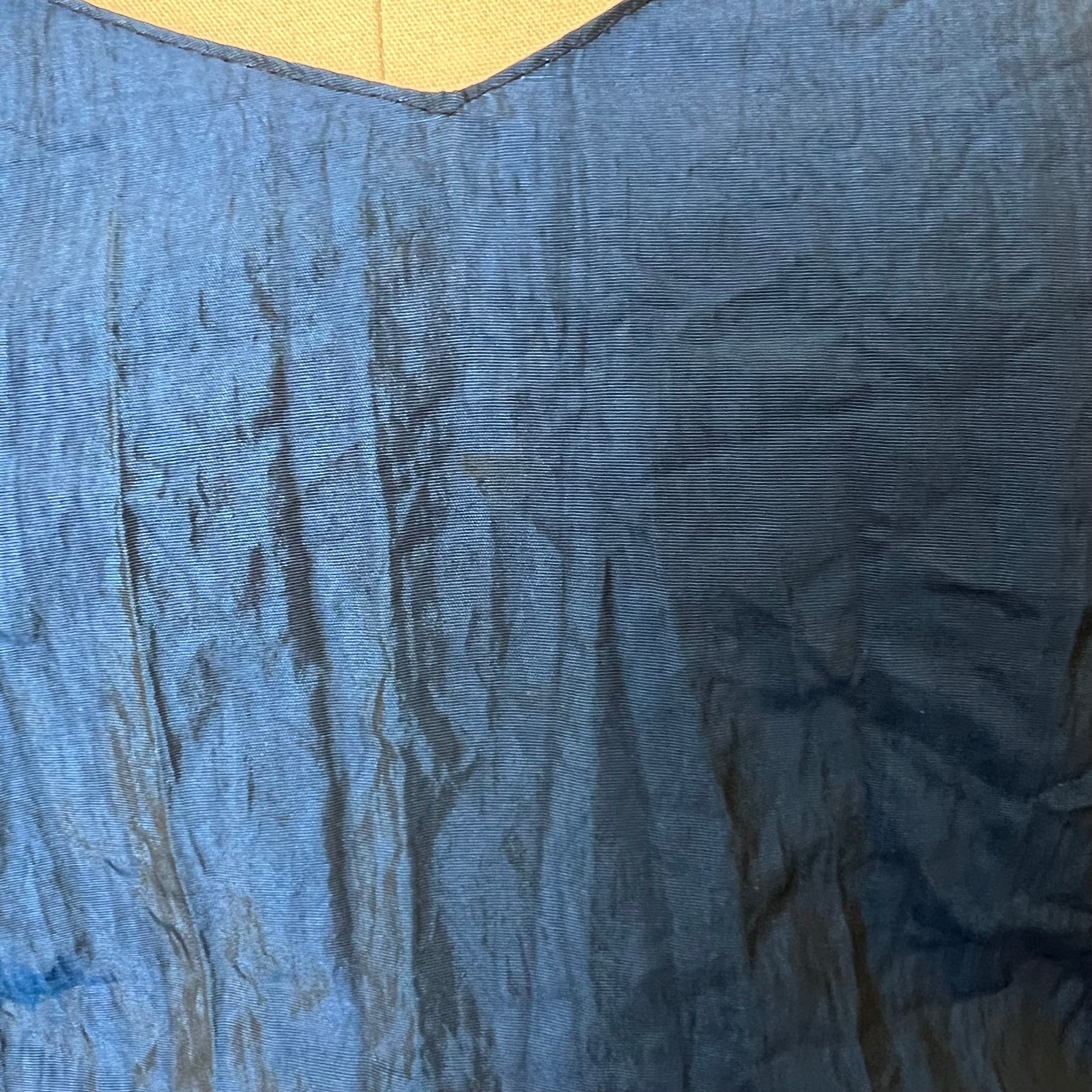 1980s Strapless Prom Party Dress-Blue Metallic Taffeta Corset Bodice Gown