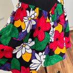 1980s AUGUSTAT Cotton Party Dress-Sweetheart Basque Waist Bubble Hem Dress