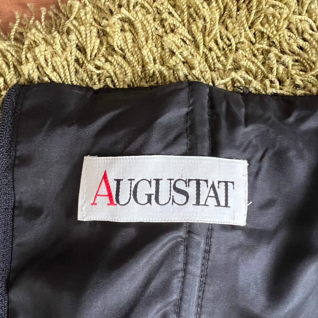 1980s AUGUSTAT Cotton Party Dress-Sweetheart Basque Waist Bubble Hem Dress