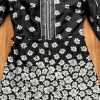 1970s Vintage Floral Shirt Dress Trevira-Dagger Collar Long Sleeves Shirt Dress