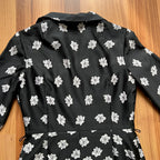 1970s Vintage Floral Shirt Dress Trevira-Dagger Collar Long Sleeves Shirt Dress