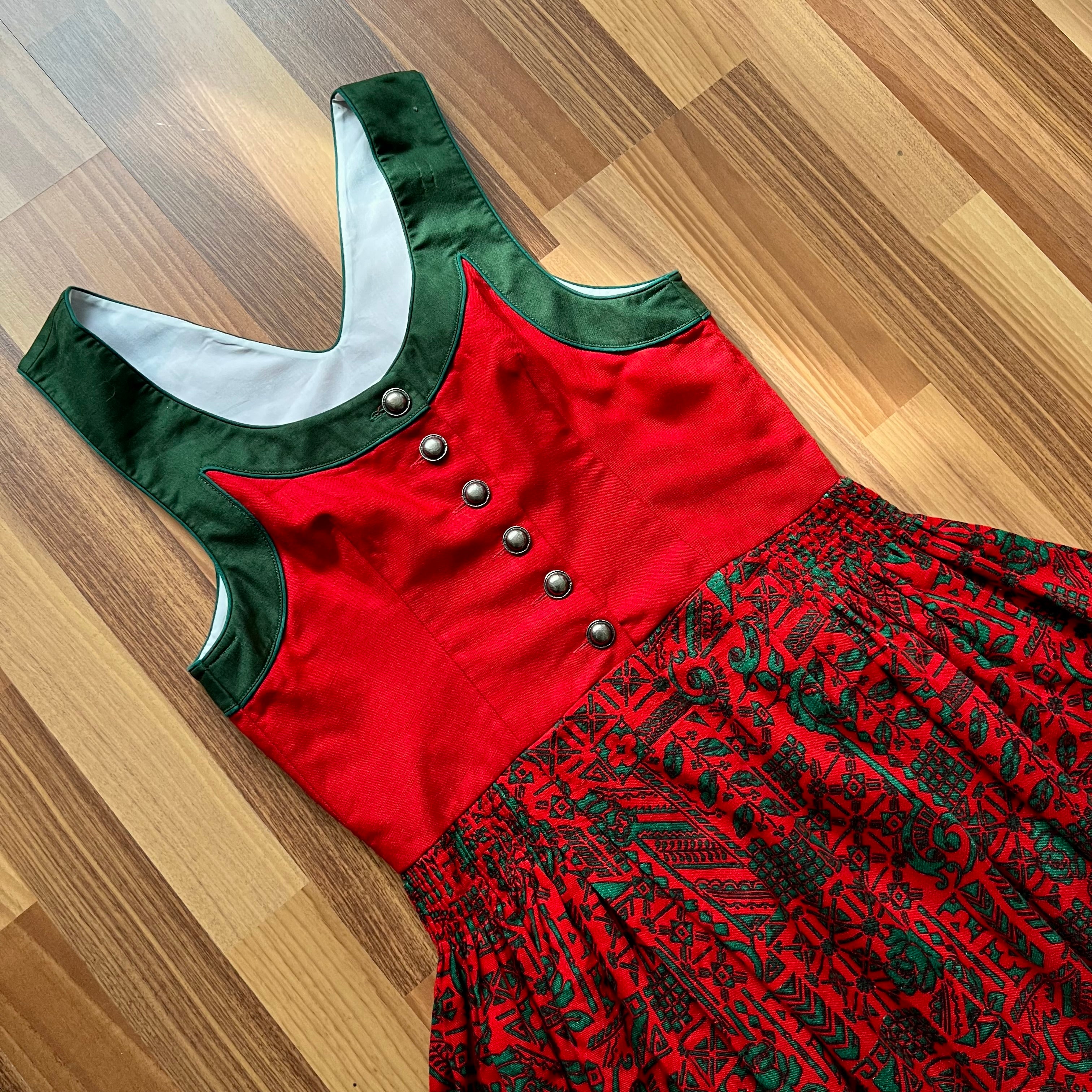 1970s Vintage Austrian Dirndl Dress-Bavarian Folk Trachten Midi  Oktoberfest Outfit EU 40