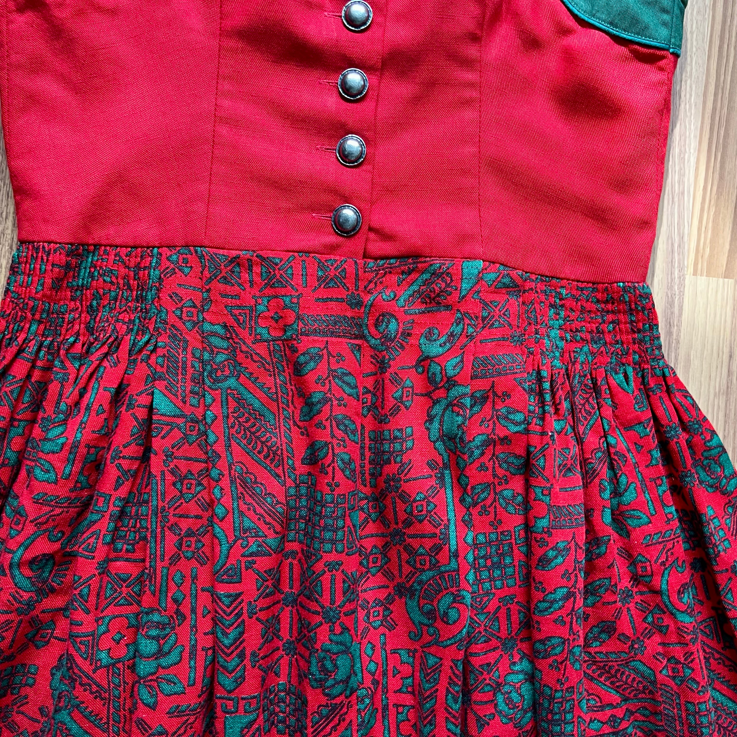 1970s Vintage Austrian Dirndl Dress-Bavarian Folk Trachten Midi  Oktoberfest Outfit EU 40