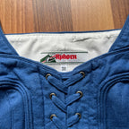 1980s Alphorn Blue Trachten Bodice Bavarian Folk Linen Blend Dirndl Corset Top EU 38