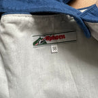 1980s Alphorn Blue Trachten Bodice Bavarian Folk Linen Blend Dirndl Corset Top EU 38