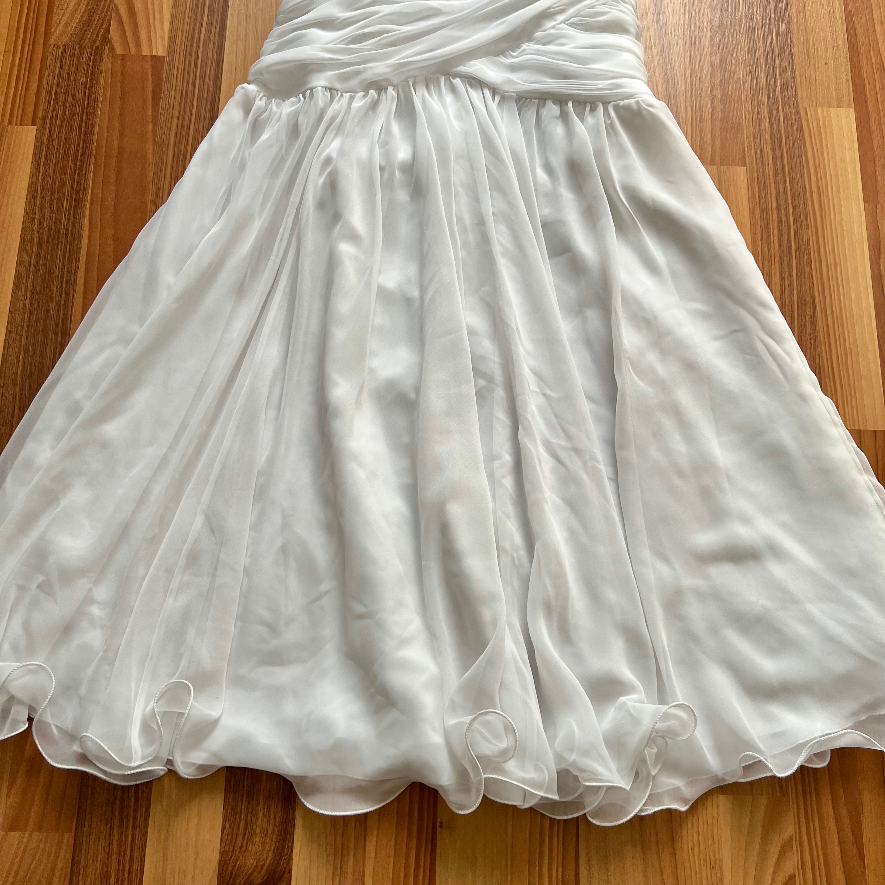1980s JOHN CHARLES Vintage Wedding Dress-Drop Waist Minimalist Bridal Gown EU 38