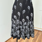 Y2K Black Print Fairycore Slip Dress-Spaghetti Straps Ruffle Hem Whimsygoth Grunge Dress