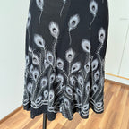 Y2K Black Print Fairycore Slip Dress-Spaghetti Straps Ruffle Hem Whimsygoth Grunge Dress