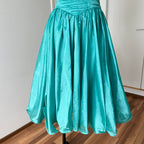 1980s Strapless Prom Party Dress-Ruched Bubble Hem Big Bow Taffeta Gown