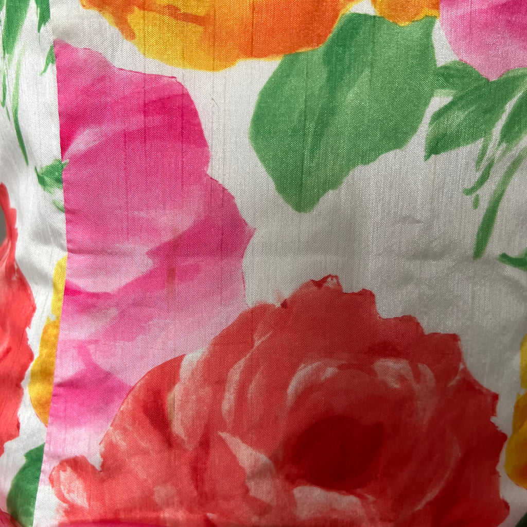 1980s VERA MONT Floral Cocktail Dress-Organza Ruffle Prom Party Gown EU 40