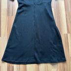 1970s  Dagger Collar Mod Mini Dress-Black Empire Waist Puff Sleeves Aline Summer Dress