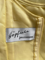 1980s Yellow Romantic Milkmaid Dress-Basque Waist Eyelet Ruffle Cocktail Dress