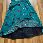 1980s Cotton Pleated Midi Skirt-High Waisted Preppy Summer Skirt-Striped Aline Skirt EU 38