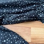 1970s Polka Dot Prairie Maxi Dress Ruffled High Neck Gothic Long Sleeves Victorian Style Tiered