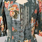 1990s ISOLA Austrian Folk Trachten Dress-Dark Floral Maxi Dirndl Dress EU 40