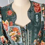 1990s ISOLA Austrian Folk Trachten Dress-Dark Floral Maxi Dirndl Dress EU 40