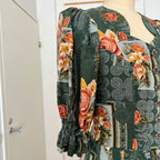 1990s ISOLA Austrian Folk Trachten Dress-Dark Floral Maxi Dirndl Dress EU 40