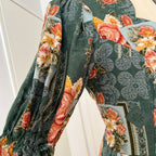 1990s ISOLA Austrian Folk Trachten Dress-Dark Floral Maxi Dirndl Dress EU 40