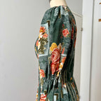 1990s ISOLA Austrian Folk Trachten Dress-Dark Floral Maxi Dirndl Dress EU 40