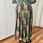 1990s ISOLA Austrian Folk Trachten Dress-Dark Floral Maxi Dirndl Dress EU 40