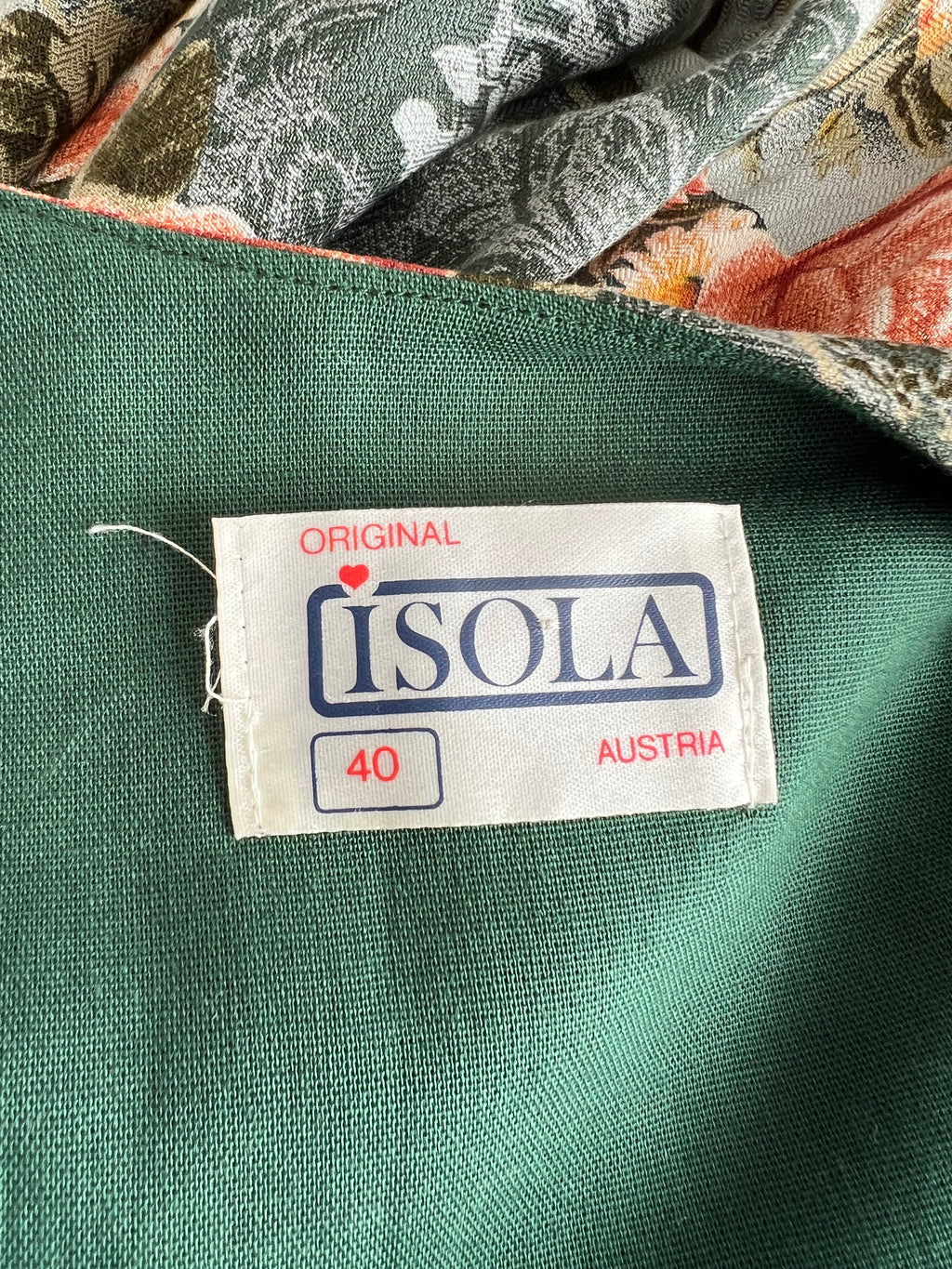 1990s ISOLA Austrian Folk Trachten Dress-Dark Floral Maxi Dirndl Dress EU 40