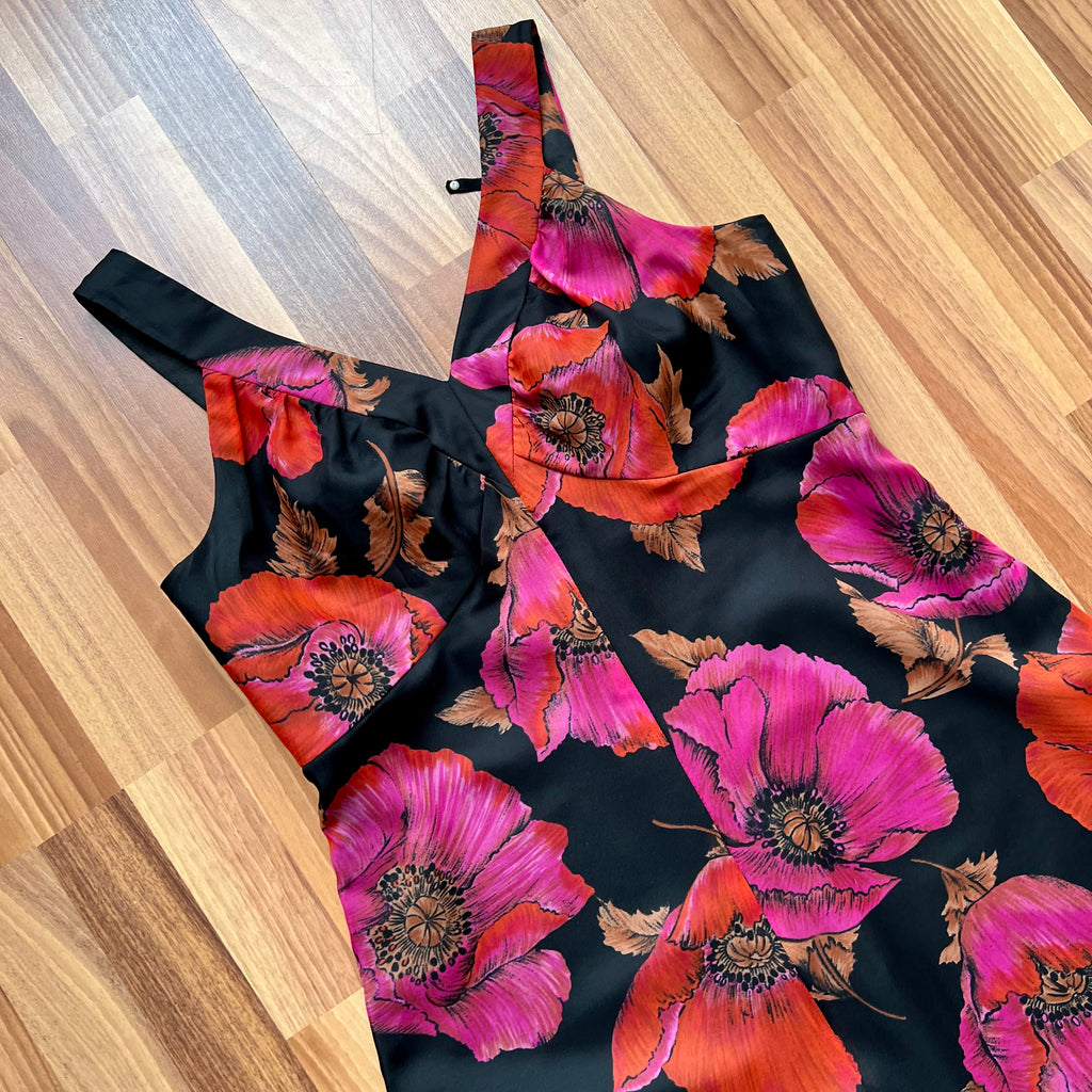1970s Vintage Floral Maxi Dress-Sleeveless V Neck Summer Sun Dress