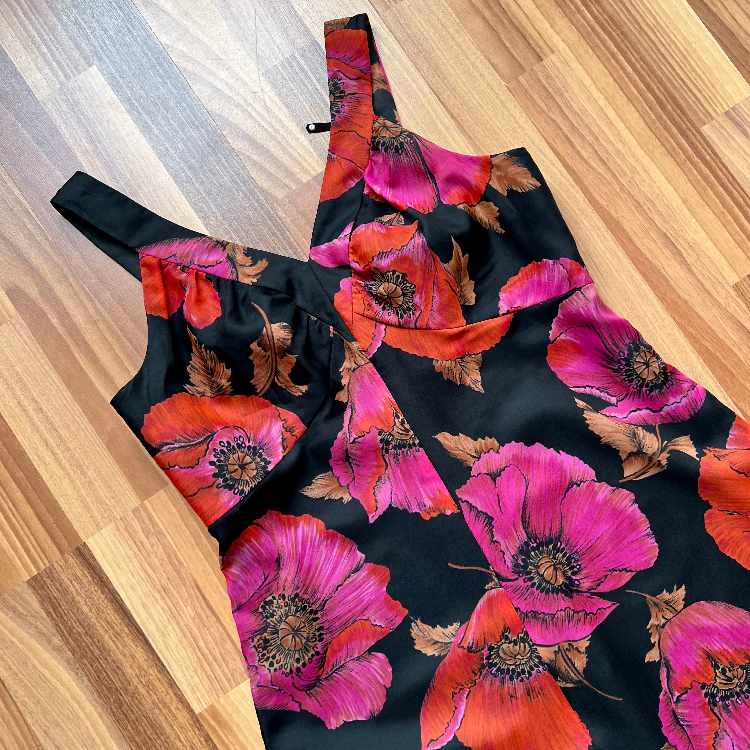 1970s Vintage Floral Maxi Dress-Sleeveless V Neck Summer Sun Dress