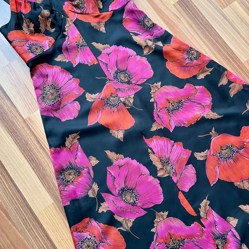1970s Vintage Floral Maxi Dress-Sleeveless V Neck Summer Sun Dress