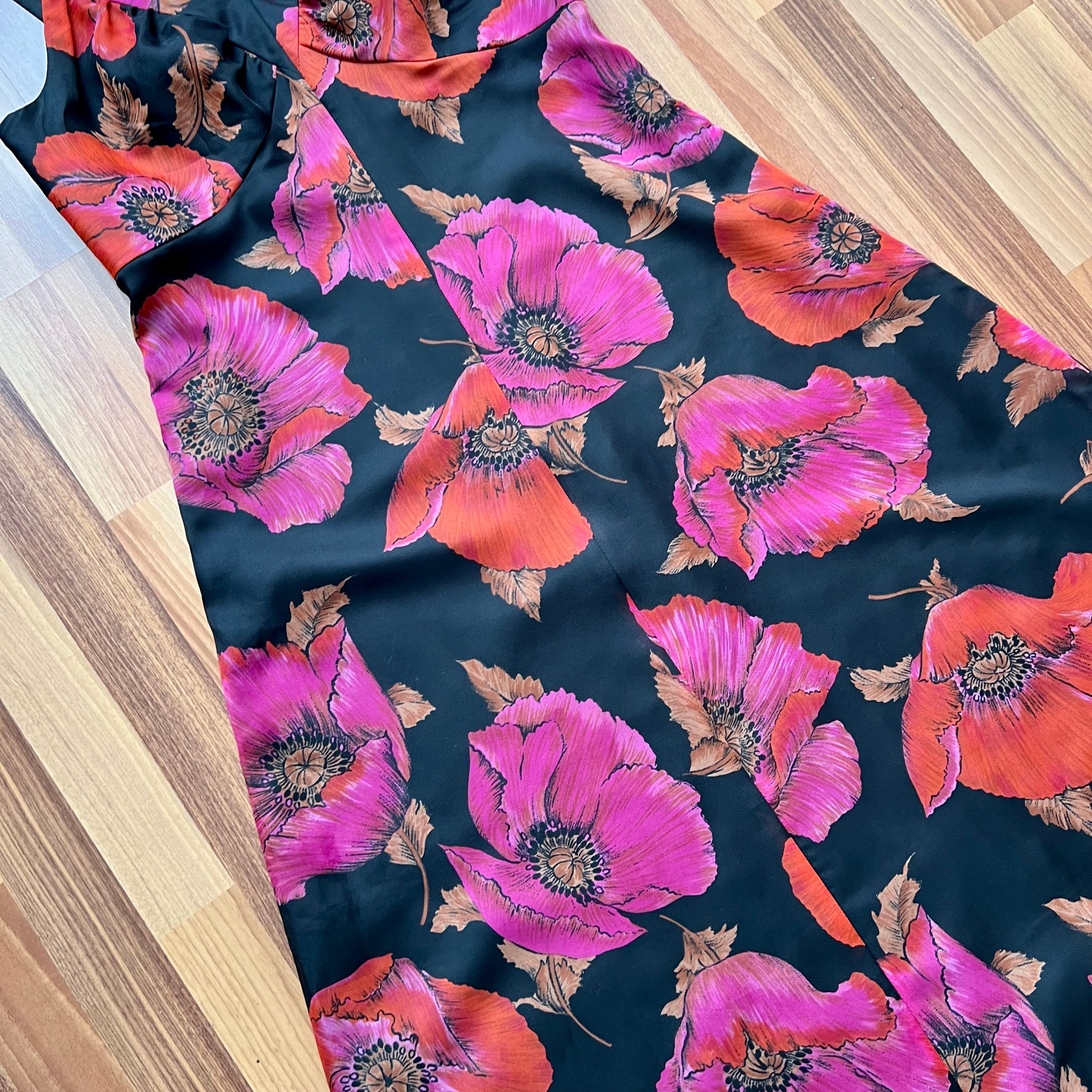1970s Vintage Floral Maxi Dress-Sleeveless V Neck Summer Sun Dress