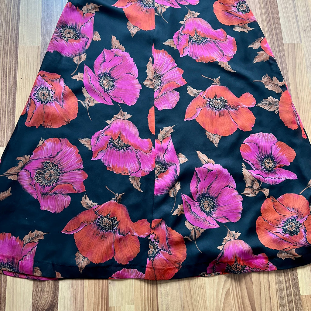 1970s Vintage Floral Maxi Dress-Sleeveless V Neck Summer Sun Dress