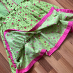 Vintage German Floral Cotton Dirndl-Green Oktoberfest Outfit-Bavarian Trachten Dress EU 36