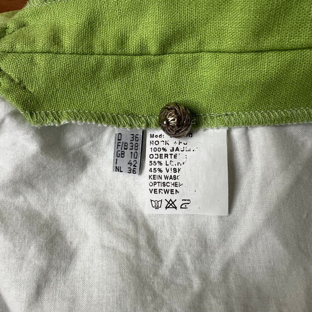 Vintage German Floral Cotton Dirndl-Green Oktoberfest Outfit-Bavarian Trachten Dress EU 36