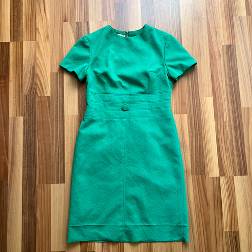 1960s Vintage Green Mod Mini Dress-Short Sleeves Shift Twiggy Style Go Go Dress-Retro Day Dress