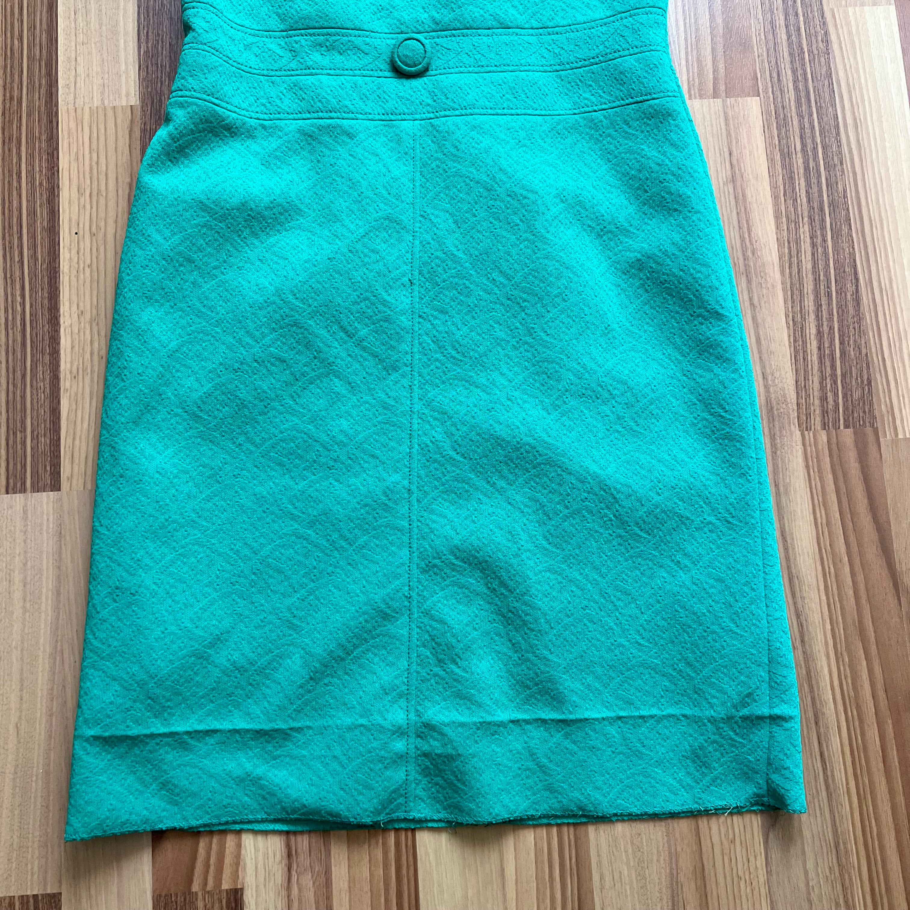 1960s Vintage Green Mod Mini Dress-Short Sleeves Shift Twiggy Style Go Go Dress-Retro Day Dress