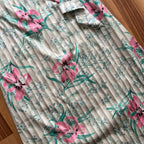 1970s Vintage Floral Shift Dress-Short Sleeves Mini Mod Dress-Retro Secretary Day Dress