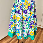 1980s VERA MONT Floral Party Dress-Sweetheart Bustier Cocktail Dress