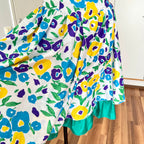 1980s VERA MONT Floral Party Dress-Sweetheart Bustier Cocktail Dress