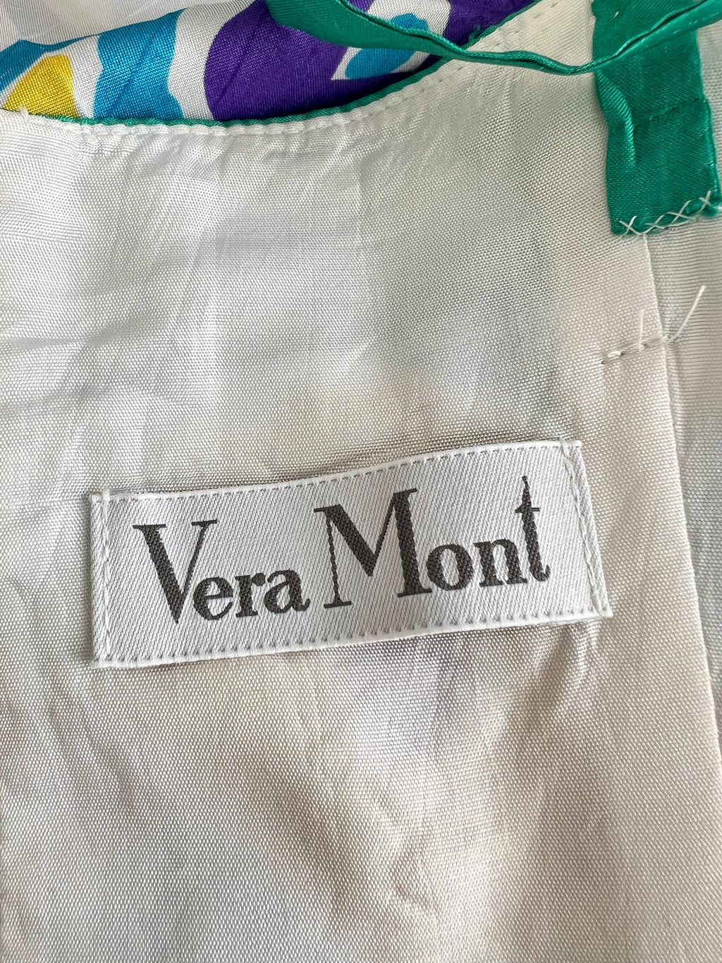 1980s VERA MONT Floral Party Dress-Sweetheart Bustier Cocktail Dress