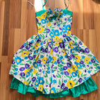 1980s VERA MONT Floral Party Dress-Sweetheart Bustier Cocktail Dress