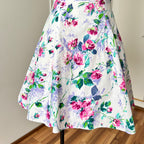 1990s STEPPIN' OUT Cotton Floral Dress-Tie Back Floral Swing Dress Rockabilly