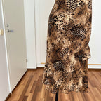 1990s Leopard Print Midi Slip Dress-Asymmetrical Hem Fairycore Dress