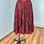 1980s RADAR Red Metallic Prom Dress-Whimsygoth Taffetta Party Dress EU 38