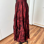1980s RADAR Red Metallic Prom Dress-Whimsygoth Taffetta Party Dress EU 38